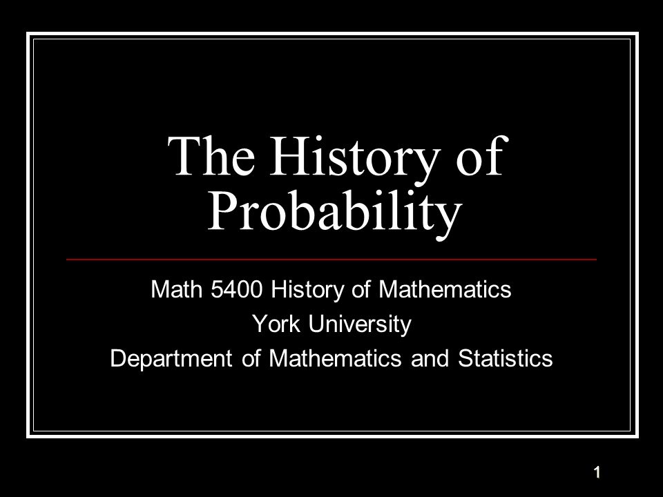 History of probability